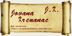 Jovana Kremanac vizit kartica